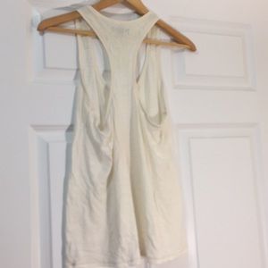 American Eagle Off White Tank Top Embroidered Med